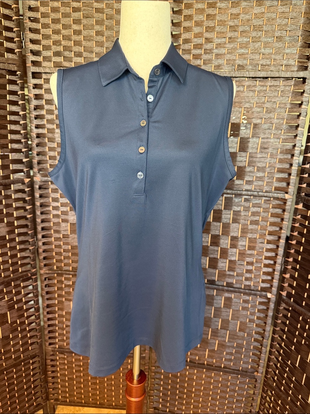 Greg Norman Collection Navy Sleeveless Polo Tank Top